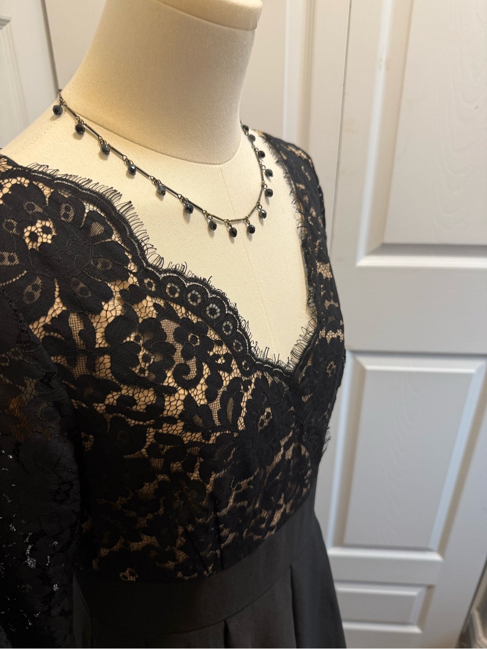 Eliza J Black Lace Bodice Long Sleeve Maxi Dress - Picture 4 of 11